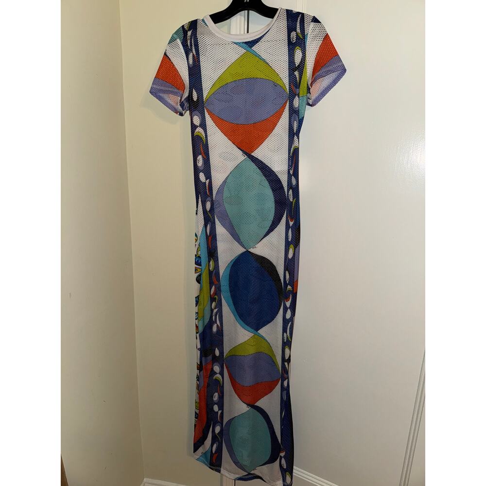 Pucci mesh dress maxi coverup xs